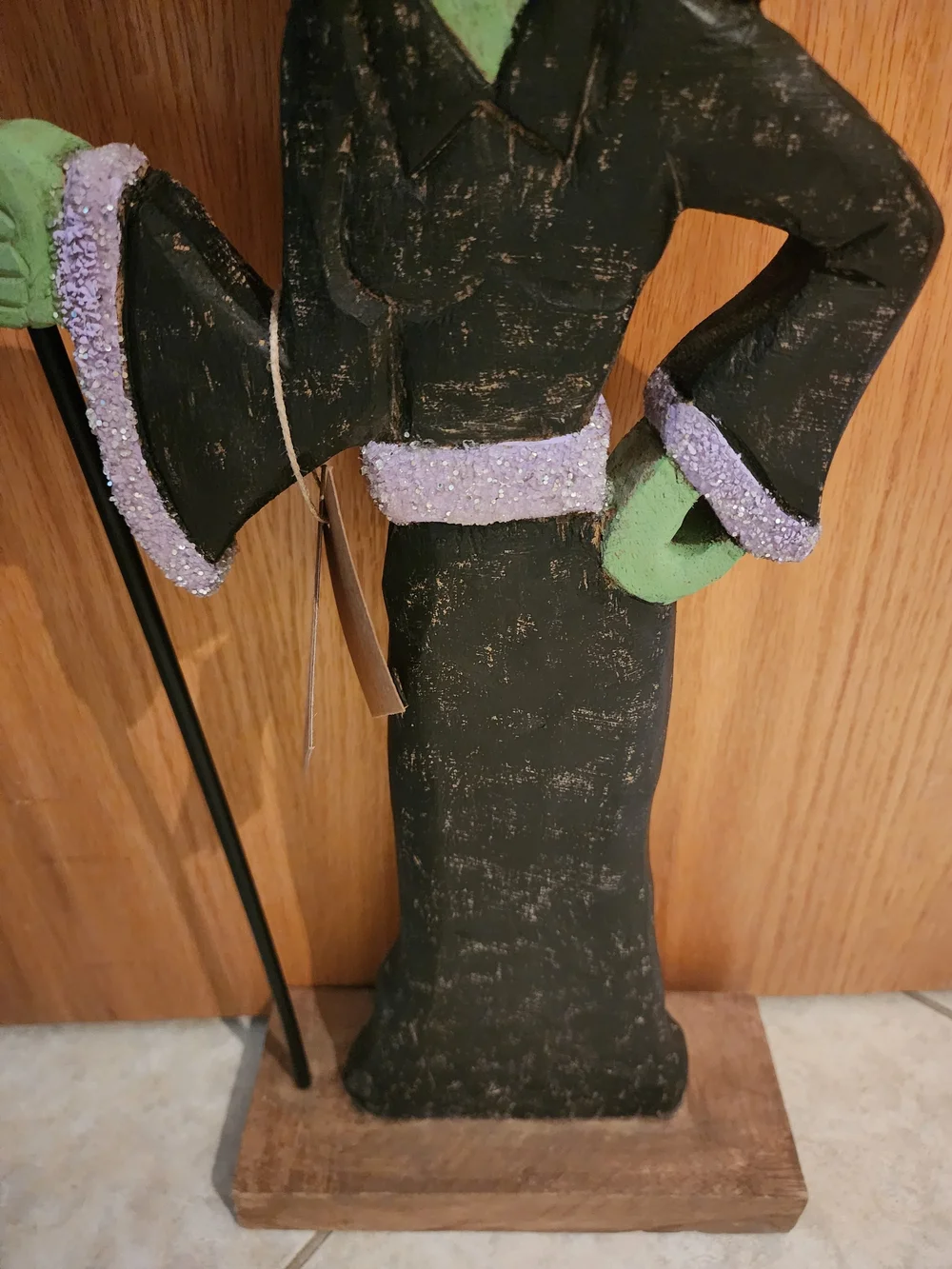 Witch WOODEN STAND Accessory - Purple & Green Witch Decor 24